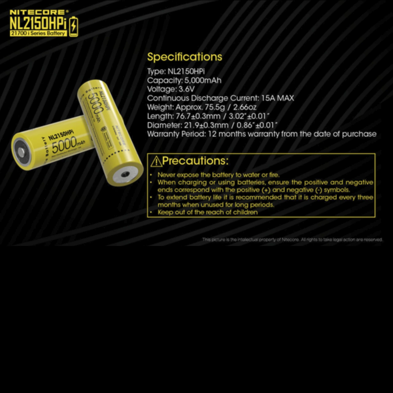 Nitecore 21700 Li-ion 15A Battery 5000mAh NL2150HPi - Image 8