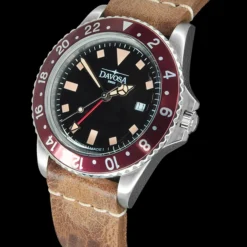 Davosa Vintage Diver Quartz Burgundy